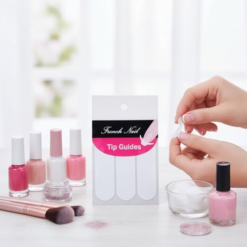 White Nail Stencils 240 Pcs, Professional French Tip Guides for DIY Manicures