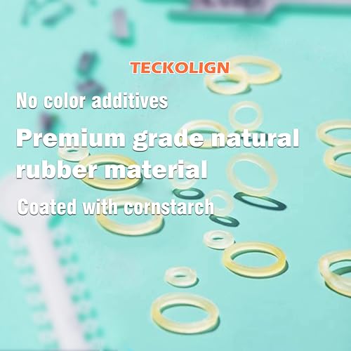 Teckolign Orthodontic Rubber Bands 500 Pack 1/4 Inch Medium 3.5 oz with Placer