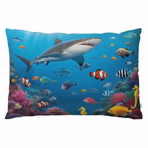 EKOBLA Under Sea Fish Sharks Pillowcase 20x30 Inch - EKB09