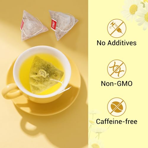 Tiucm Premium Chamomile Herbal Tea Bags, Caffeine-Free, 50 Count