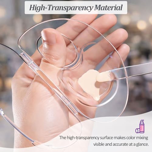 Transparent Acrylic Makeup Mixing Palette with Sealed Storage 2 PCS