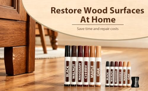 13-Piece Furniture Repair Kit: Wood Touch-Up Markers & Wax Sticks, Colorful