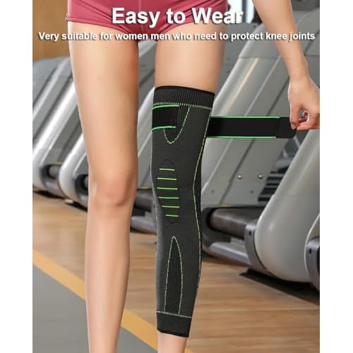 2 Pack Knee Wraps for Pain Relief Women Men, Knee Compression Sleeve for Men Women, Compression Knee Brace for Arthritis Pain and Support (Black, Large)