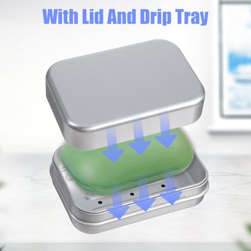 2-Pack Stainless Steel Travel Soap Cases with Draining Layer