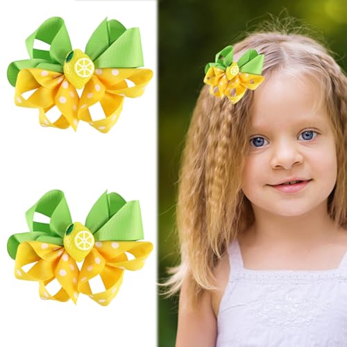 PLwelth Lemon Bow Hair Clip for Women and Girls, Cute Fruit Hair Barrettes