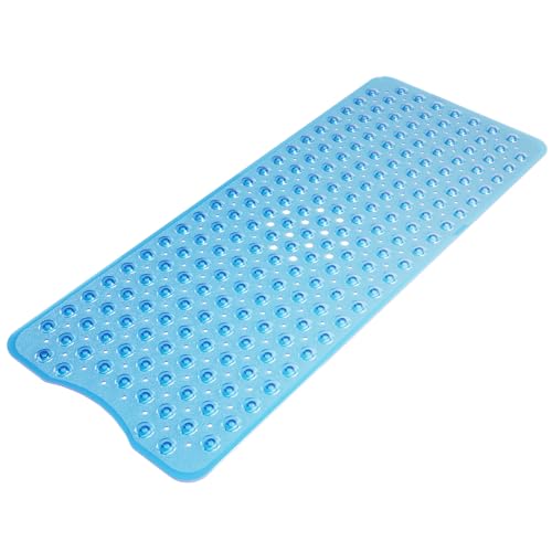 AmazerBath Non-Slip Bathtub Mat 40 x 16 Inches, Clear Blue PVC Shower Mat