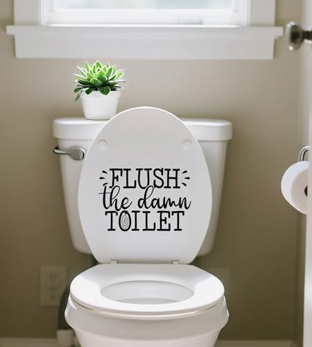 Funny Bathroom Decal - Waterproof Toilet Lid Sticker for Humor