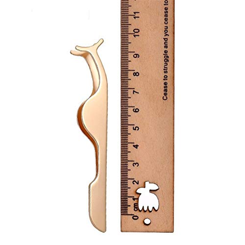 EIAKE Eyelash Applicator Tool & Extension Tweezers Remover Clip - Golden