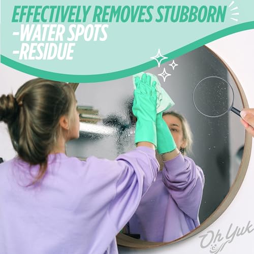 Oh Yuk Streak-Free Glass Cleaner Spray, 24 oz Bottle - Vegan & Made in USA