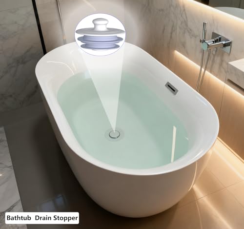 XAJOON Silicone Bathtub Drain Stopper with Patented Design - Gray