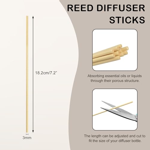 100 PCS Reed Diffuser Sticks for Essential Oils - Natural & Black