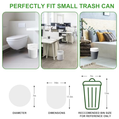 Inwaysin 2.6 Gallon Mini Clear Trash Bags - 105 Count Small Garbage Liners