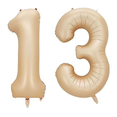 40 Inch Caramel Number 13 Foil Balloon for Birthday & Party