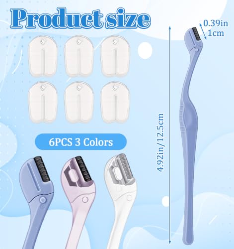 Acrbeli 6-Piece Eyebrow Razor Set with Protective Covers
