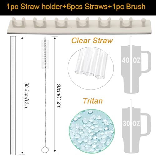 Replacement Straws & Holder for Stanley Cup 30 & 40 oz Tumbler