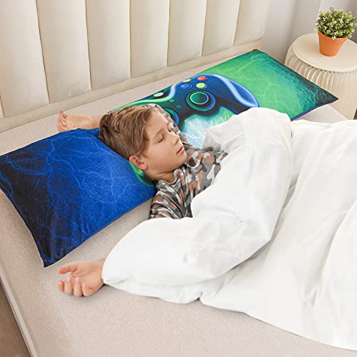 Meeting Story Gamer Body Pillow Cover 54x20 Inch - Blue-Green Gaming Bedding
