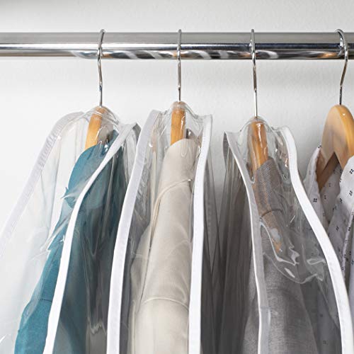 Set of 3 Clear Vinyl Shoulder Covers - Dust Protection for Garments