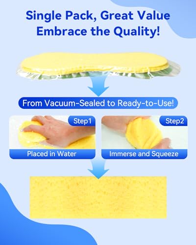 Temede Large Bone Foam Car Wash Sponge - Extra Thick & Multi-Purpose
