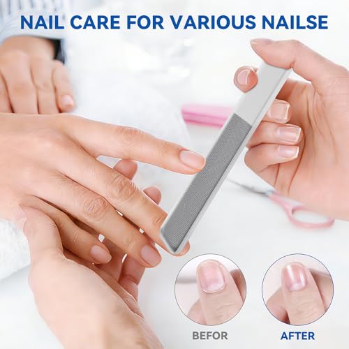 3-in-1 Nano Glass Nail File Set with Storage Case, Tempered Glass Manicure Tool