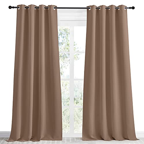 NICETOWN Thermal Insulated Blackout Curtain Panel - 55x96 inches, Cappuccino