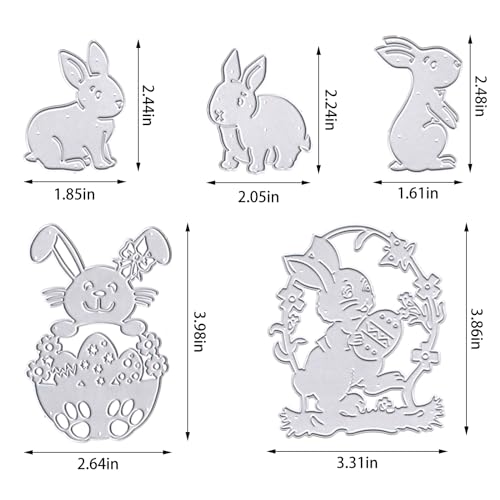 Easter Metal Cutting Dies - Cartoon Rabbit Stencil for Card Making