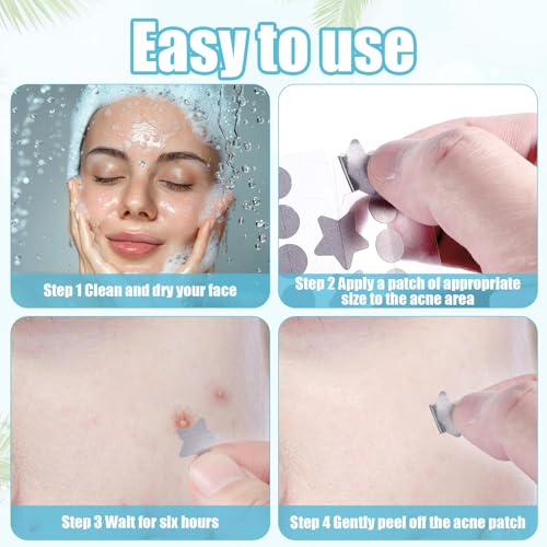 Gosknor 600pcs Black Pimple Patches - Star & Round Acne Spot Dots Stickers