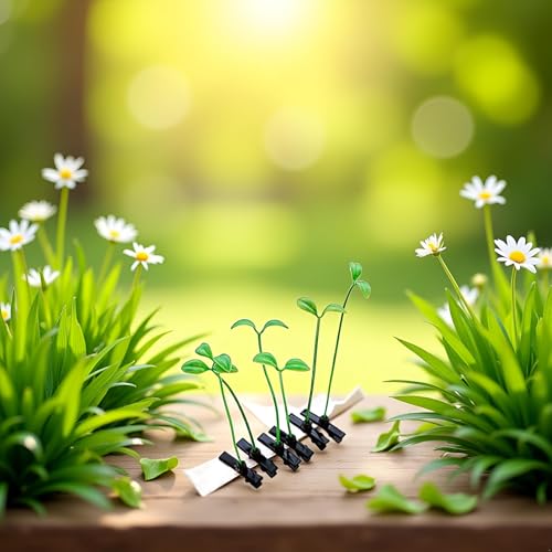 Grass Sprout Hair Clips 10-Pack Cute Green Plant Hairpins for Cosplay Party