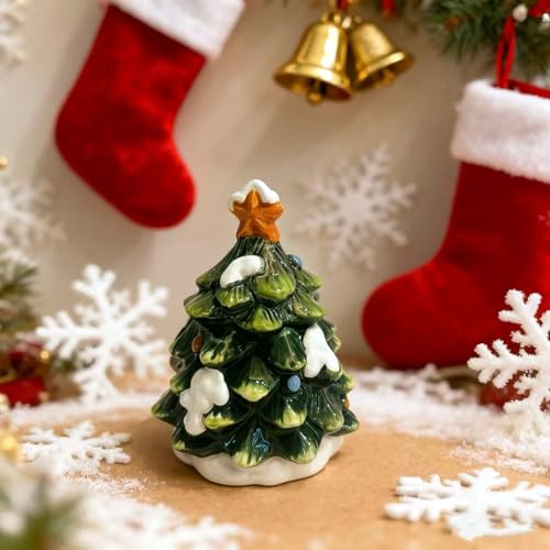 Ceramic Hand-Painted Christmas Tree Sugar Bowl - 210ml Holiday Kitchen Decor