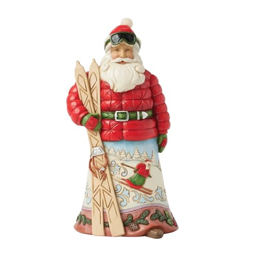 Christmas Lodge Santa Figurine Skiing Holiday Decor 8.86 Inch
