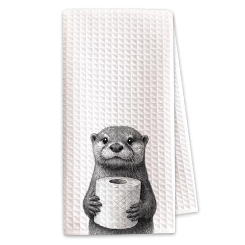 Cute Otter Hand Towels - Funny Kitchen & Bathroom Decor