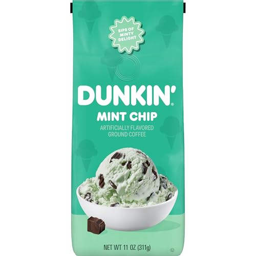 Dunkin' Mint Chip Flavored Ground Coffee 11oz Bag - Limited Edition