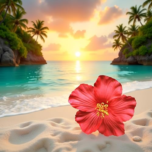 Red Hawaiian Flower Hair Clip Large Tropical Beach Hair Accessory