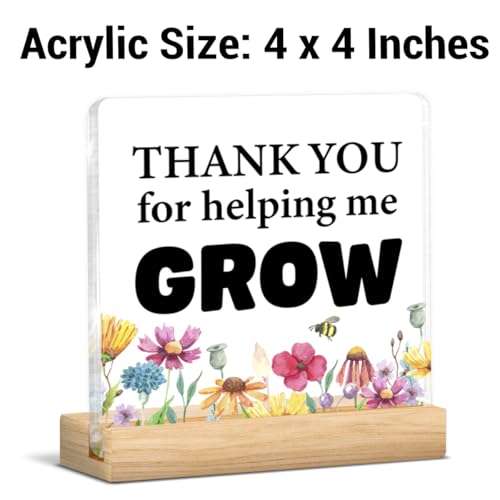 Thank You Gifts for Women - Inspirational Desk Plaque for Teachers & Coworkers