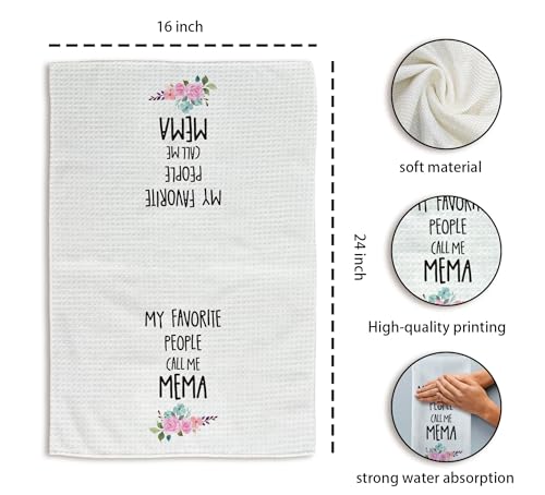 Call Mema Kitchen Hand Towels Gifts for Grandma Christmas Tea Towels 16x24 Inch