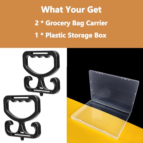 Heavy Duty Grocery Bag Carrier with Storage Box - 2 Pack