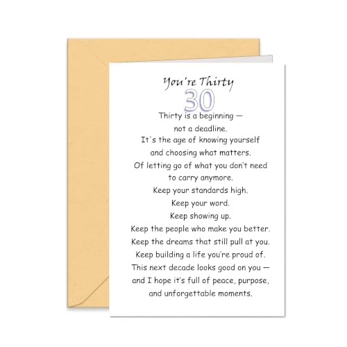 30th Birthday Card for Him - Keepsake Card for Husband, Son, Friend