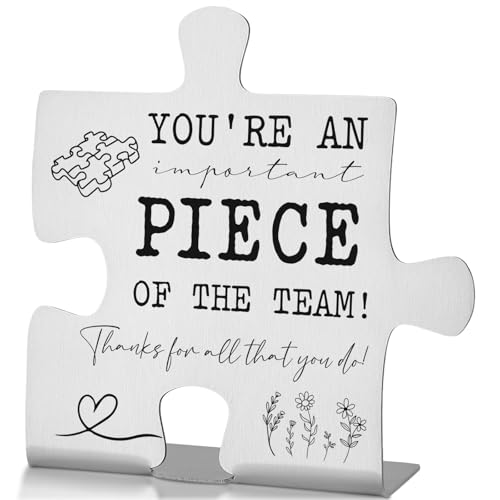Puzzle Piece Desk Sign Appreciation Gift for Coworker Employee