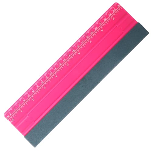 Tweruna 10 Inch Vinyl Squeegee Tool with Ruler - Pink & Black