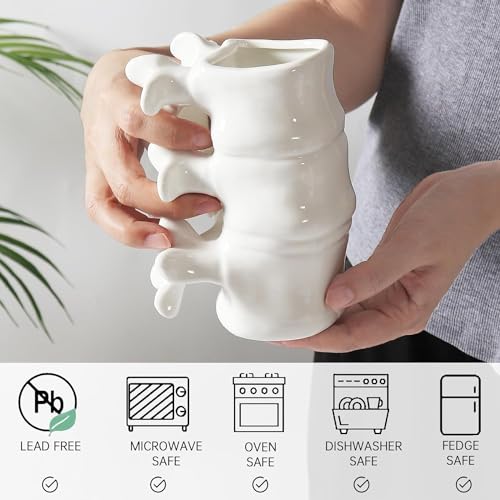 Creamy-White Ceramic Coffee Mug 12oz Handmade Anatomical Funny Gift for Surgeon