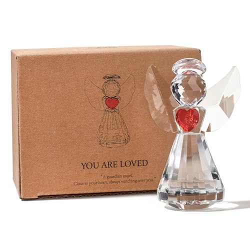 3-Inch Crystal Angel Figurine - Heart Guardian Angel Statue