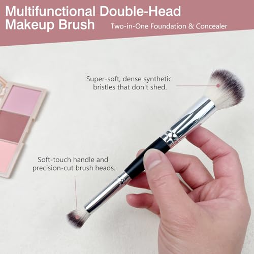 Zoolinn Dual-Ended Professional Makeup Brush for Foundation and Concealer