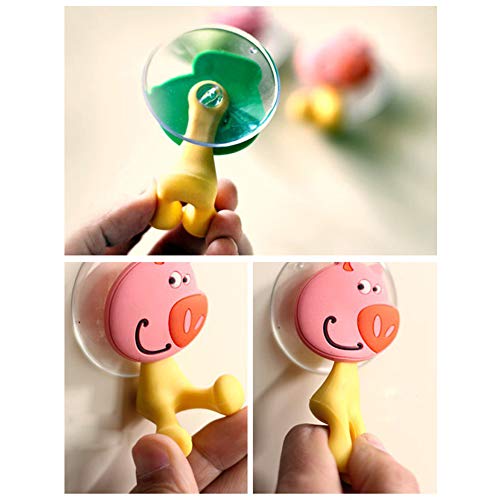 Funny Tool Suction Cup Toothbrush Holder Hooks - 5 Small Animal Set