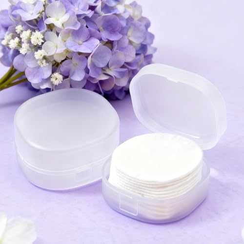 2-Pack Portable Cotton Pad Dispenser - Lightweight & Travel-Friendly Holder