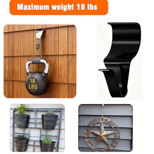 YUNFOOK 14 Pcs Stainless Steel Vinyl Siding Hooks - No-Hole Outdoor Hangers