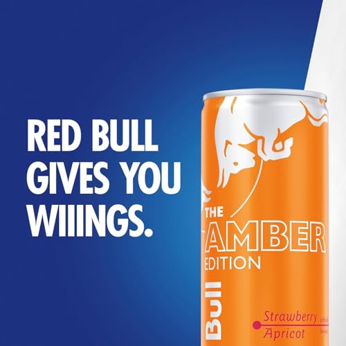 Red Bull Amber Edition Energy Drink, Strawberry Apricot - 8 Pack