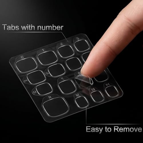 Clear Nail Adhesive Tabs 300pcs - Double Sided Jelly Glue for Press On Nails
