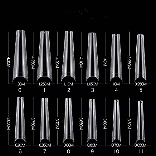 Yimart XXL Extra Long Coffin Nail Tips - 240pcs French False Nails