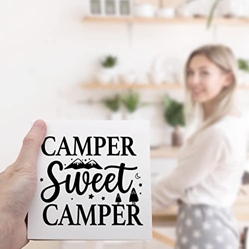 Rustic Wooden Camping Quote Sign | Desk Decor for Home & Office