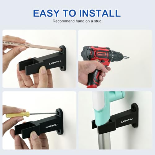 LANMU Wall Mount Holder for Shark Steam Mops - Space-Saving Storage