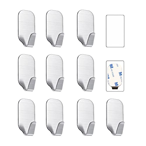Kiemeu Heavy Duty Self-Adhesive Hooks - 10 Pack for Home Organization